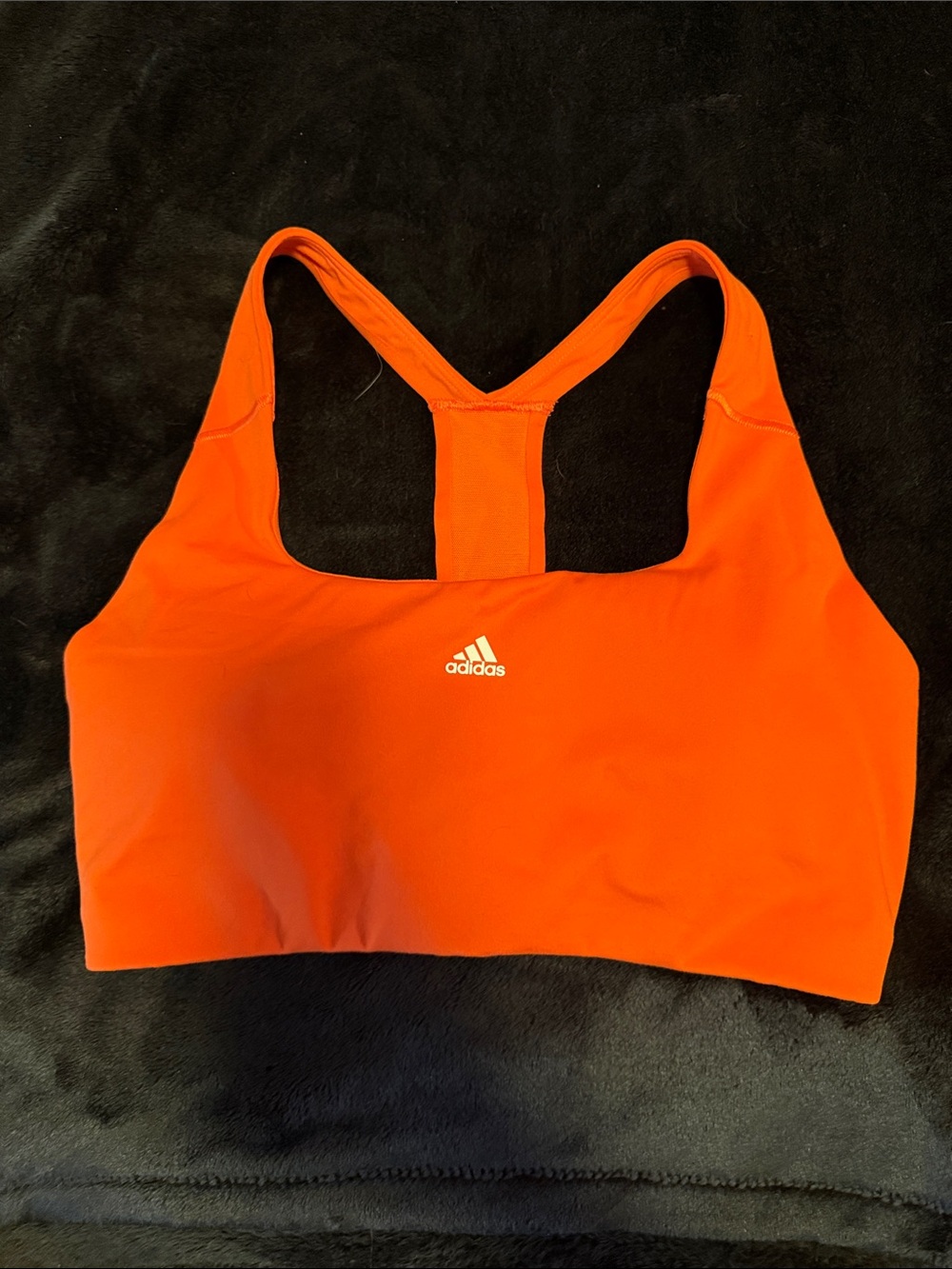 adidas Women's Bright Orange Racerback Sports Bra with Logo